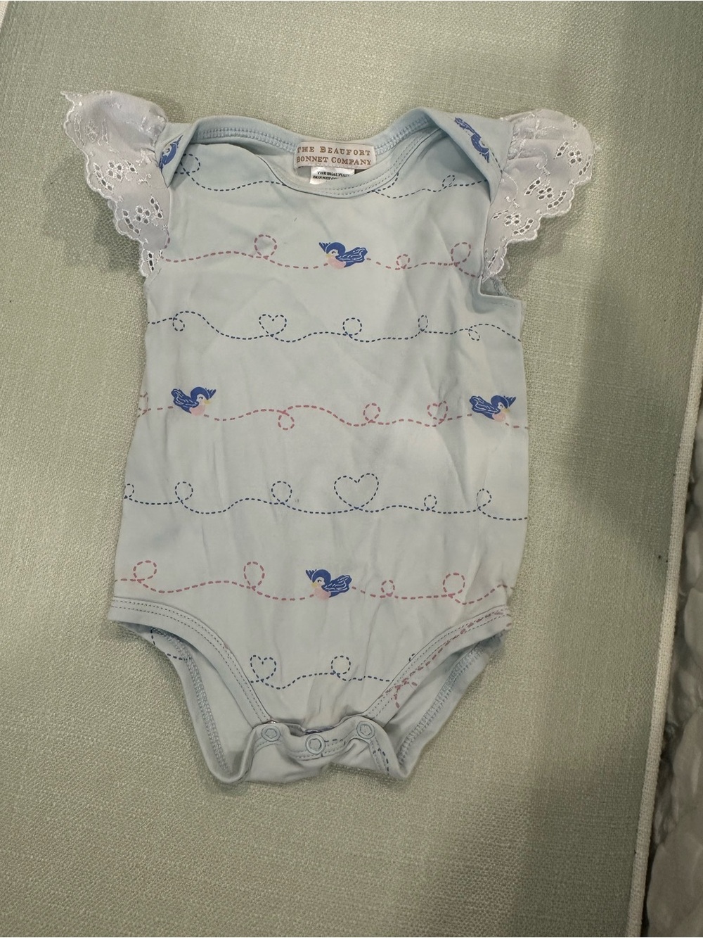 The Beaufort Bonnet Company Blue Bird Wendy Onesie